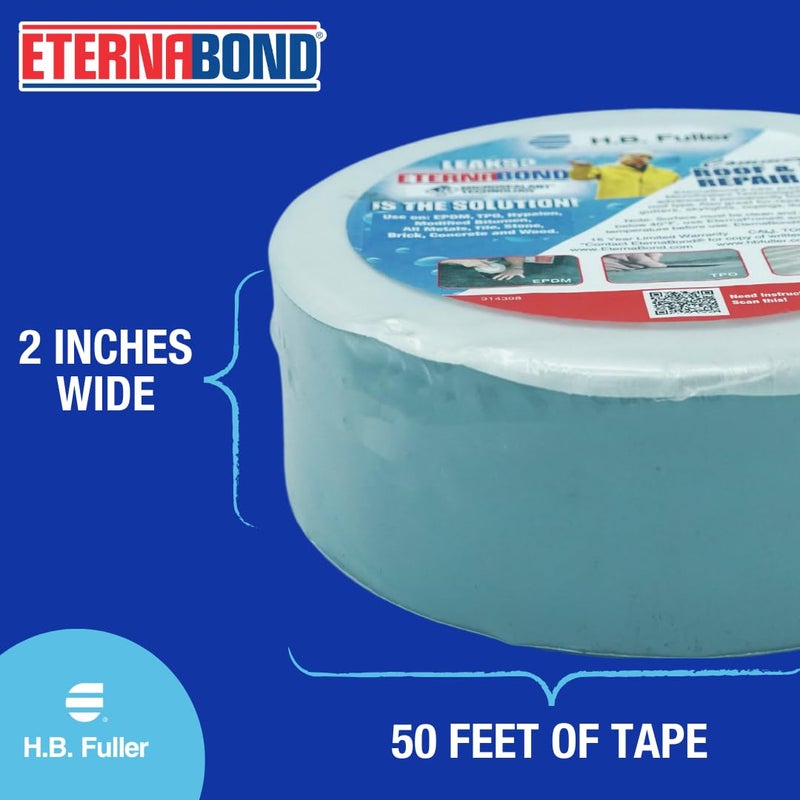 EternaBond RoofSeal Gray 2" x50' MicroSealant UV Stable RV Roof Seal Repair Tape | 35 mil Total Thickness - EB-RG020-50R - One-Step Durable, Waterproof and Airtight Sealant - Image 5